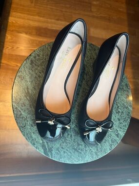 Kate Spade Black Patent Leather Bow Ballet Flats